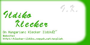 ildiko klecker business card